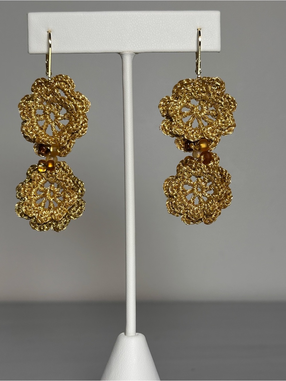 Handmade Crochet Floral Earrings